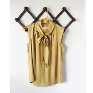 Mustard Tie Front Blouse